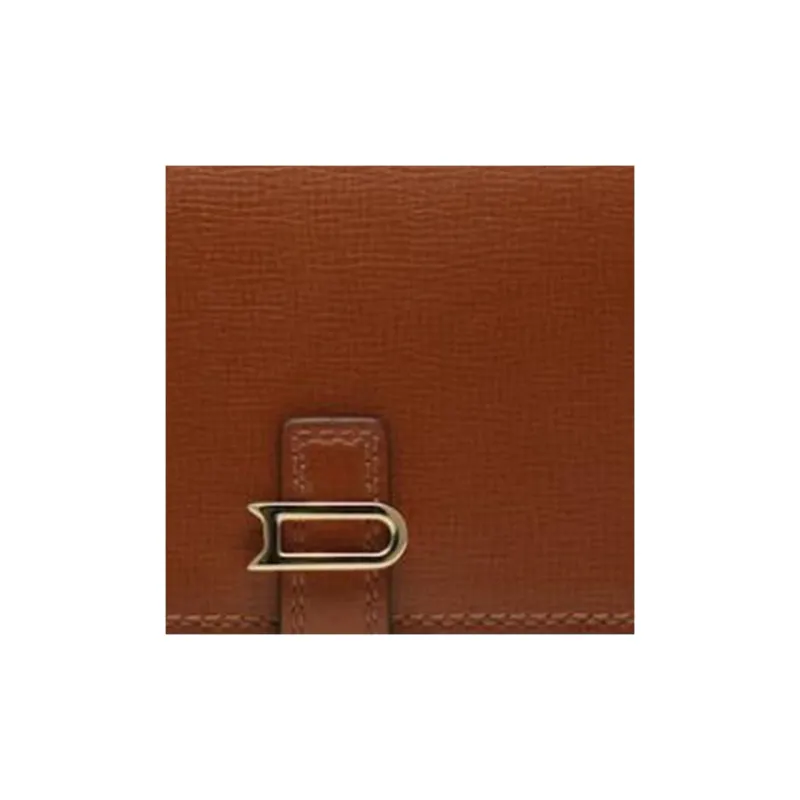 Delvau Textured Calfskin Long Wallets Women's Brown-4