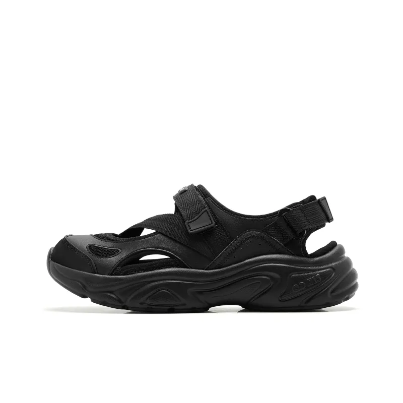 QIAODAN Breathable Vintage Mary Jane Beach Sports Sandals, River Trekking Shoes Women's Black-0