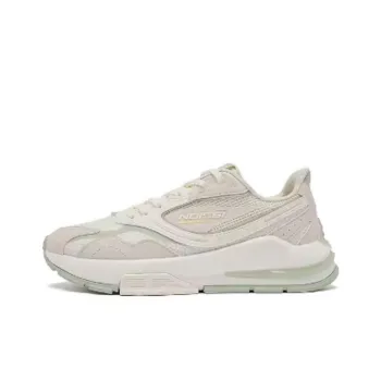 QIAODAN Vertical And Horizontal V Cushioned Wear-Resistant Slip-Resistant Low-Top Casual Shoes Women's Gray Green