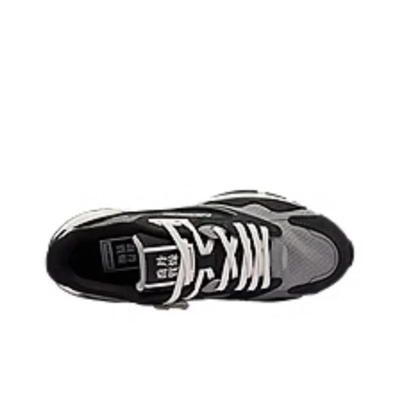 QIAODAN Vertical And Horizontal V Cushioning Wear Resistant Low Top Casual Shoes Women's Black Gray Color-2