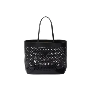 PRADA Leather Handbag Large Size Women's Black
