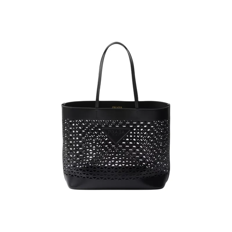 PRADA Leather Handbag Tubas Women's Black-0