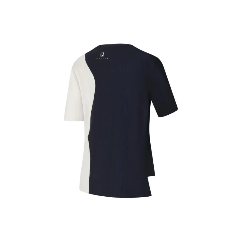 FILA Drop Shoulder Sleeve T Shirt Women's Dark Morning Blue-1