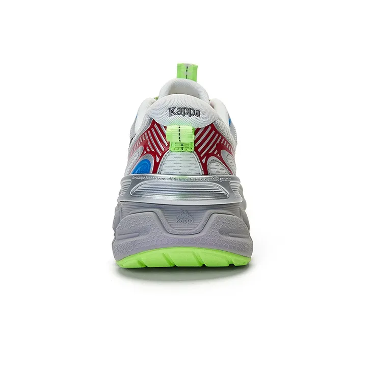 Kappa Wear Resistant Low Top Chunky Sneakers Unisex White Silver Blue-5