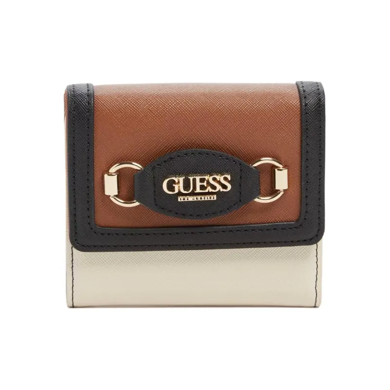 GUESS Artificial Leather Wallet Women's Brown & Cream-0
