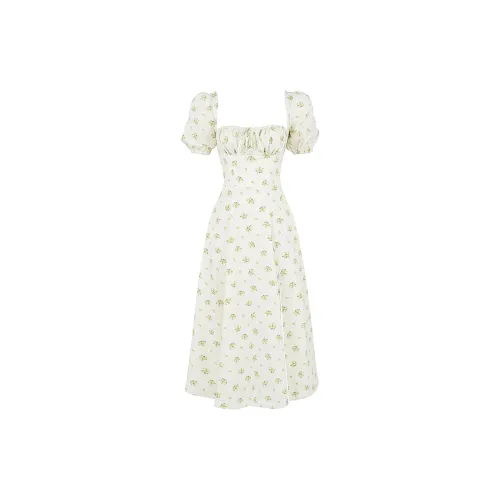 HOUSE OF CB Short-Sleeved Dresses Women's Ivory White Print