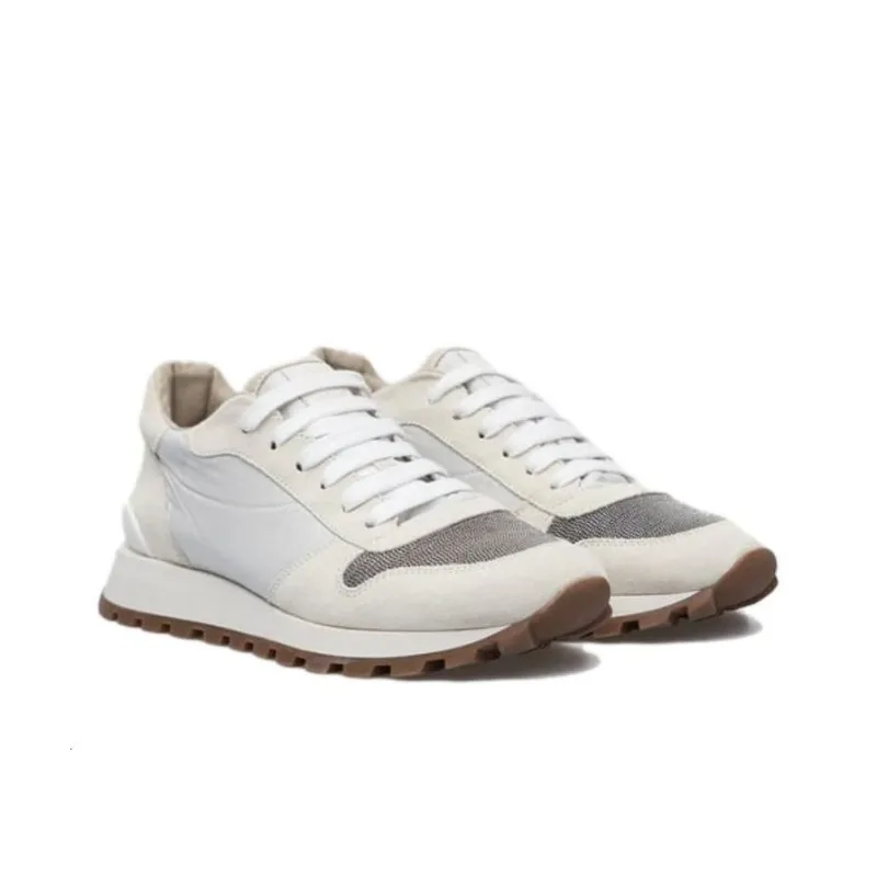 Brunello Cucinelli Low Top Casual Shoes Women's White Beige-3