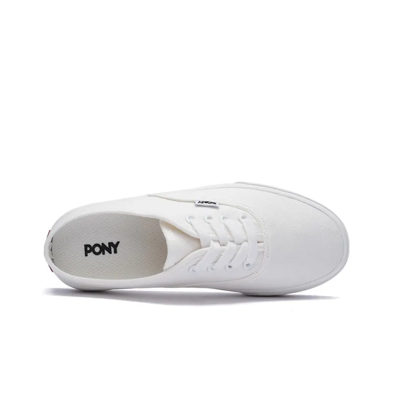 PONY Anti Slip And Wear Resistant Breathable Low Top Canvas Shoes Women's White-2