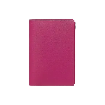 HERMES Evercolor Calfskin Book Cover Puffy Merch Women's L3 Rose Pourpre Purple Rose
