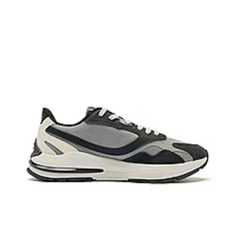 QIAODAN Vertical And Horizontal V Cushioning Wear Resistant Low Top Casual Shoes Men's Black Gray-1