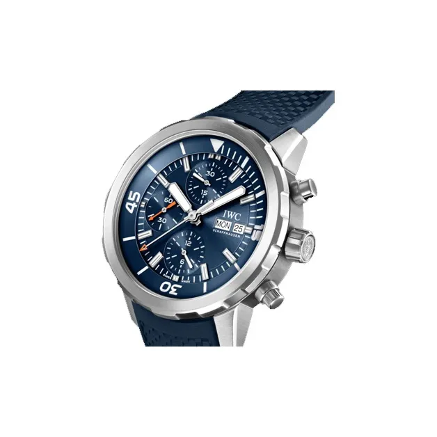 IWC Ocean Time Series Automatic Mechanical Movement Men's Watch Blue Dial Stainless Steel Case Rubber Strap-1