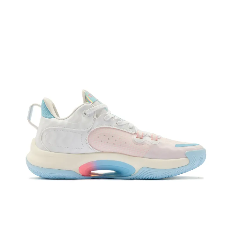 QIAODAN Dawn Basketball Shoes Men Low Top Jordan White Waterdrop Blue-1