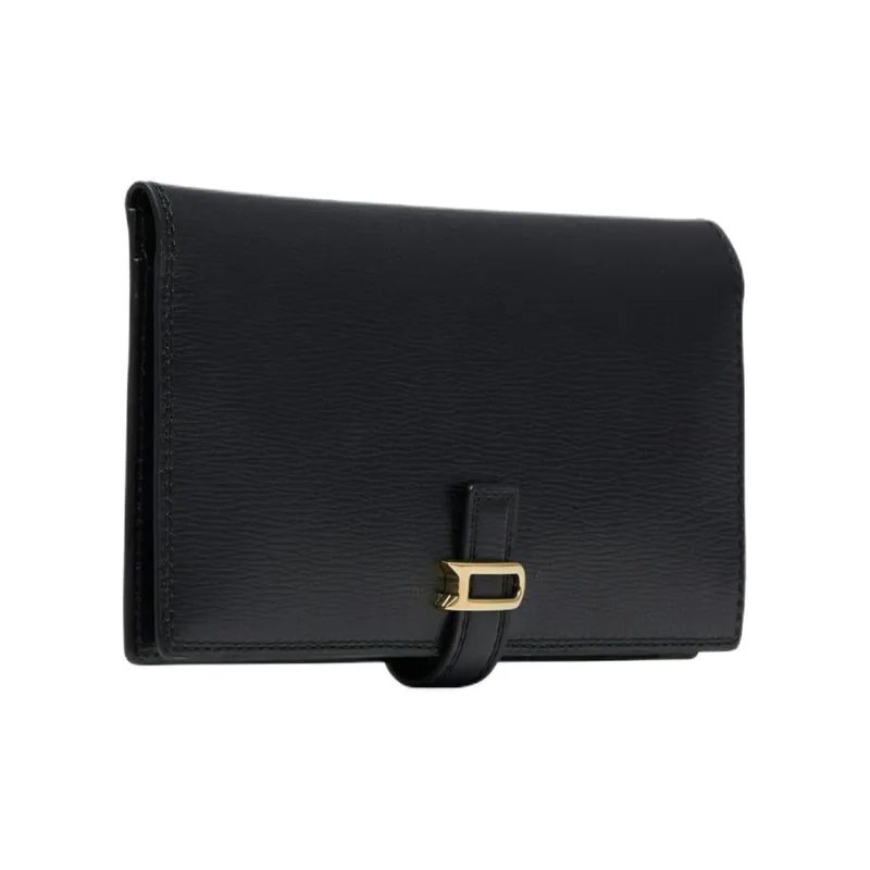 Delvau Opera Calf Grain Calfskin Wallet Women's Black-1