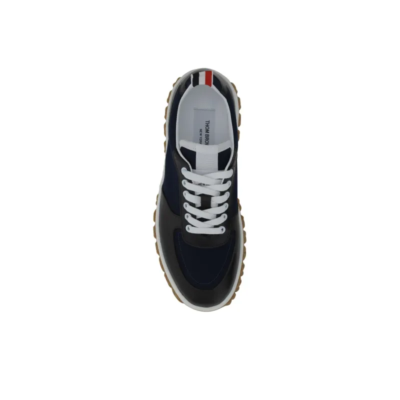 THOM BROWNE Letterman Panelled Lace Up Sneakers-4