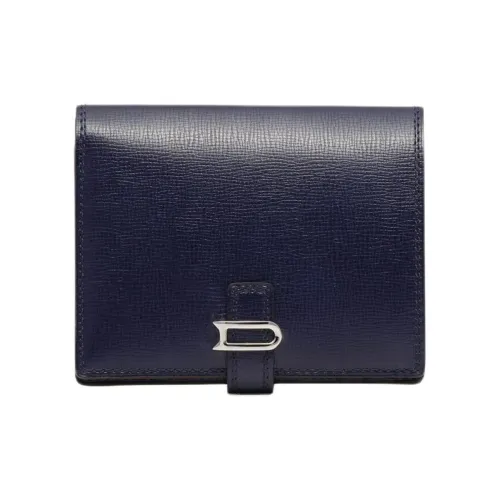 Delvau Opera Calf Grain Calfskin Wallet Women's Midnight Blue