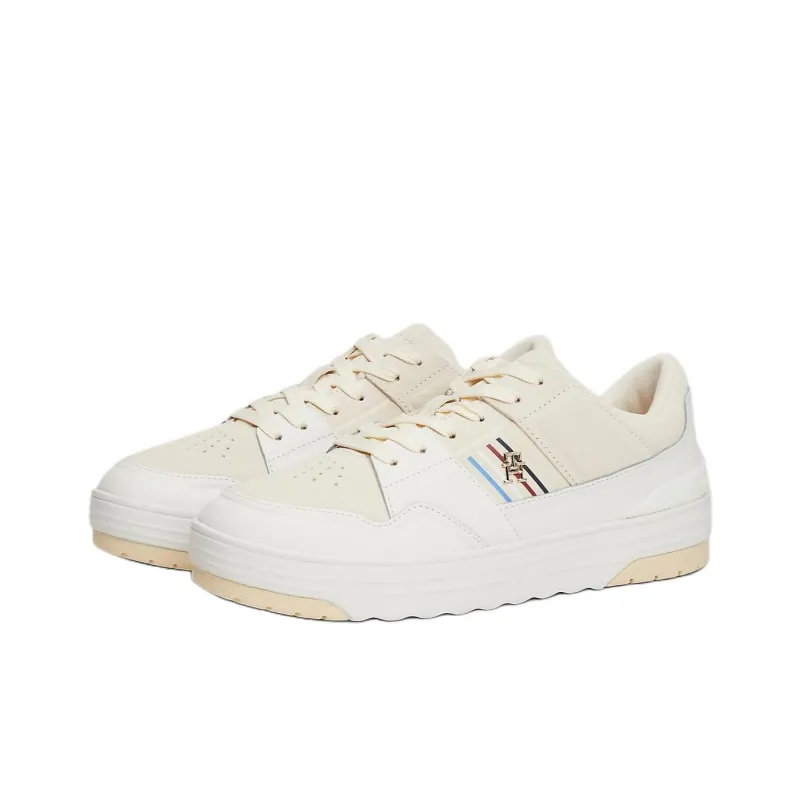 Tommy Hilfiger Low-Top Skateboard Shoes Women's White Yellow-2