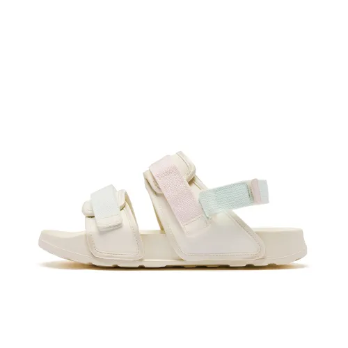 QIAODAN Beach Sandals Women's Ivory Light Transparent Green