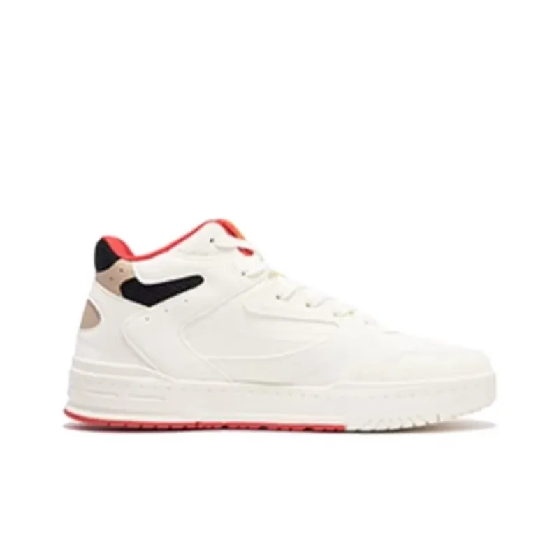 361° Anti Slip Wear Resistant High Top Skateboard Shoes Men's White Red-1