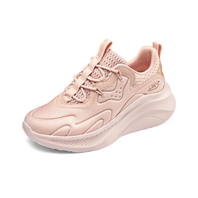 Skechers Cushioned Slip Resistant Height Increasing Low Top Casual Shoes Women's Nude Pink-2