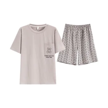 The Story Of The Flower Season Pajama Set Men's Light Gray