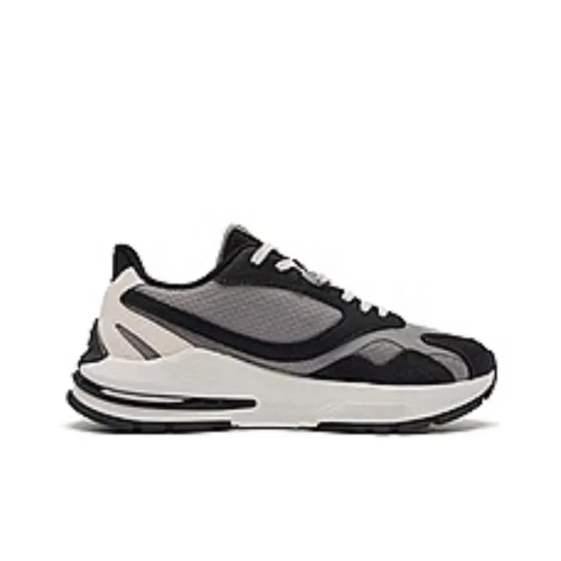 QIAODAN Vertical And Horizontal V Cushioning Wear Resistant Low Top Casual Shoes Women's Black Gray Color-1