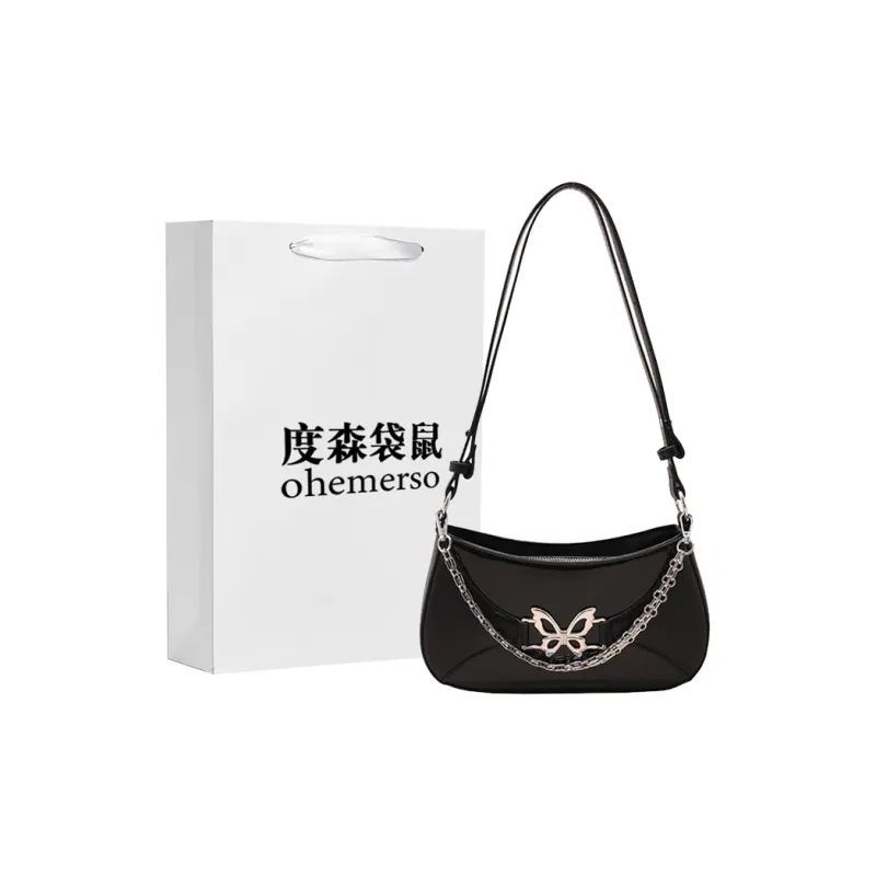 Dusen Kangaroo PU Versatile Chain Shoulder Bag Regular Unisex White/Silver/Black/Brown-8