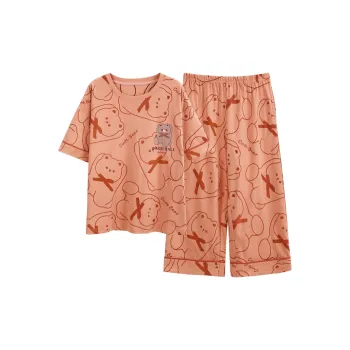 Mulong Family Pajama Set Women's Red Brown