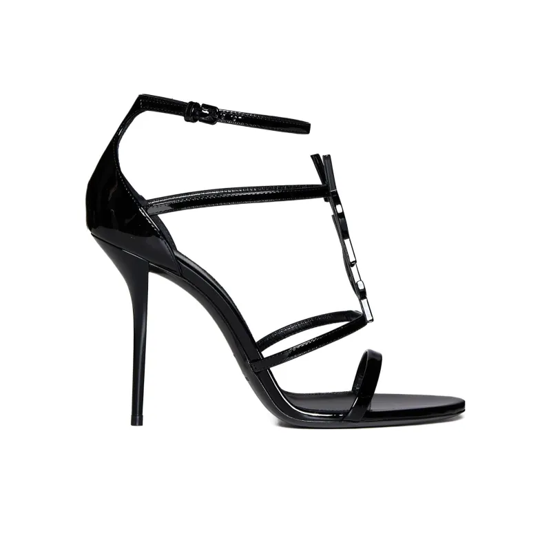 SAINT LAURENT One Strap Sandals 10cm Women's Black-1
