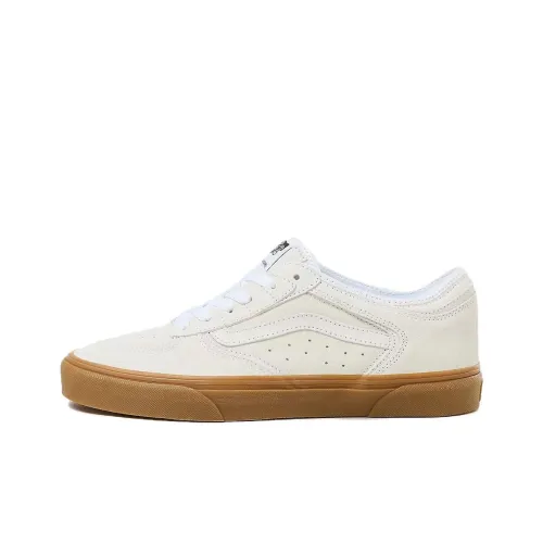 Vans Skate Rowley Anti Slip Wear Resistant Mid Top Skateboard Shoes Unisex Taupe