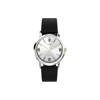 TIMEX Wrist Watch Manual Mechanical Movement Leather Watch Bands 34mm Silver Dial Women's Watch TW2V44700