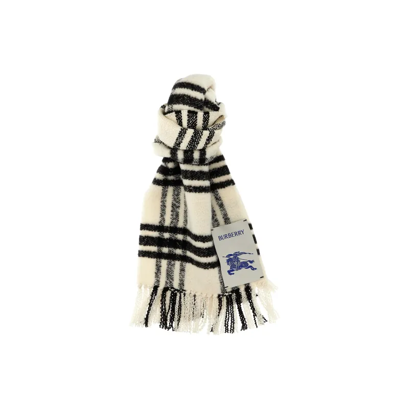 Burberry Logo Patch Fringed Edge Scarf-0