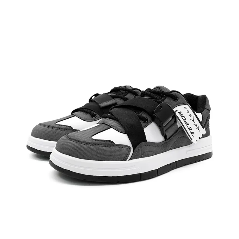 TEPOR Skateboard Shoes Men Low Top Gray-1