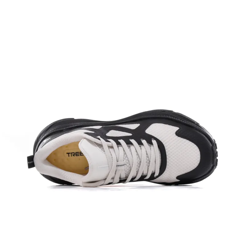 TREEPERI Slip Resistant, Abrasion Resistant, Breathable Low Top Running Shoes Unisex Black White-2