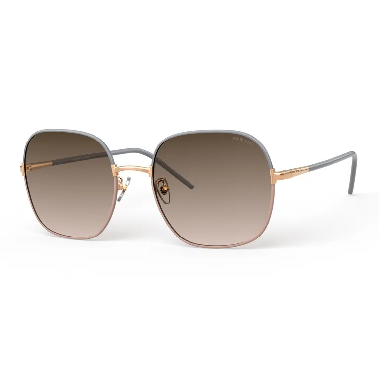 PARZIN Square Sunglasses Unisex White Tea Brown-16