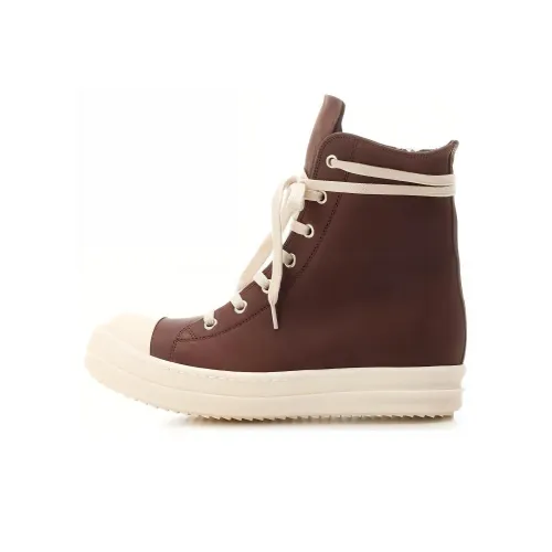 RICK OWENS Skateboard Shoes Women's High-Top Dark Brown