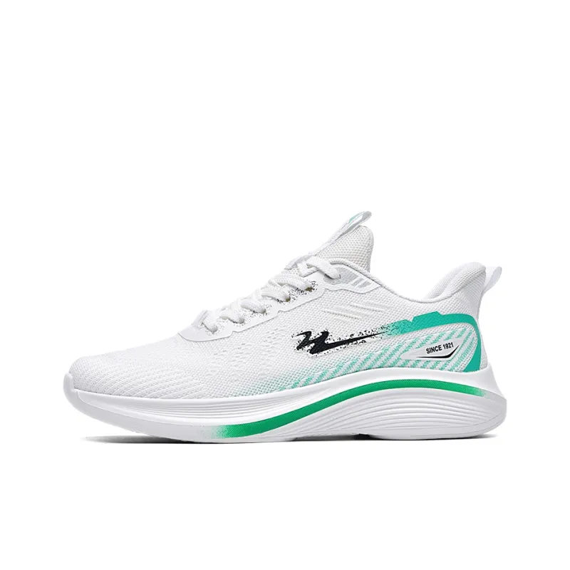 Binary Running Shoes Men Low Top White/Green-0