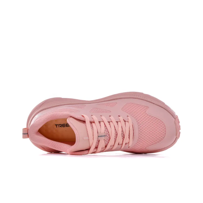 TREEPERI Lightweight Slip Resistant Cushioning Height Increasing Low Top Running Shoes Unisex Macaroon Pink-4