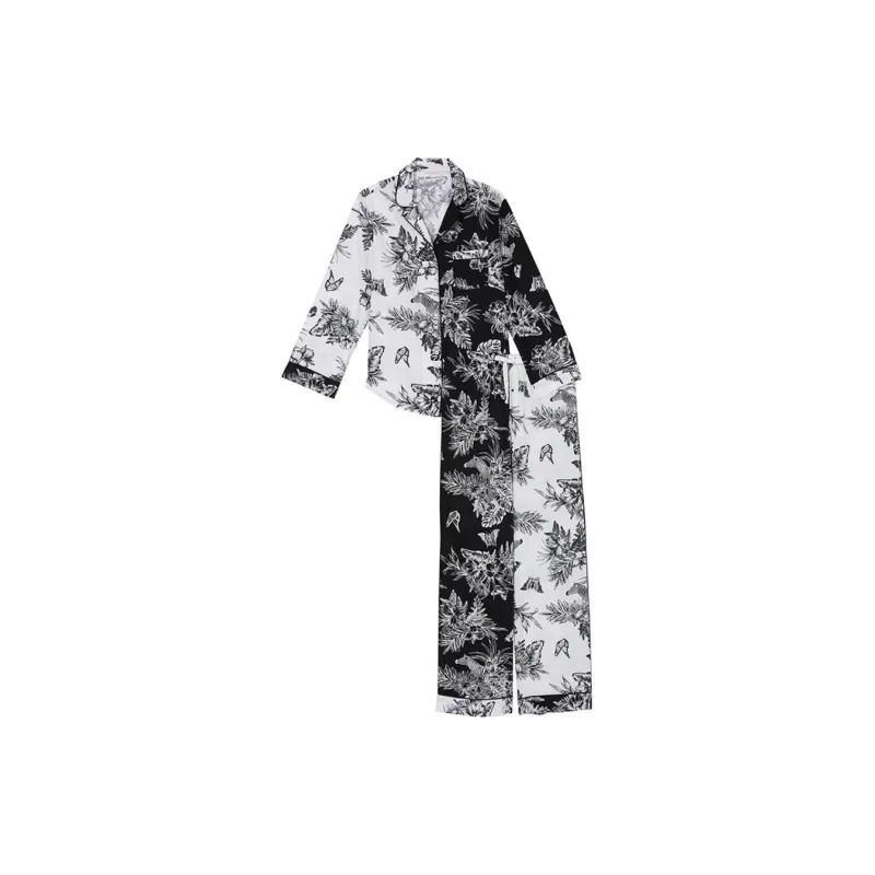 Victoria's Secret Pajama Set Women's Black White-0