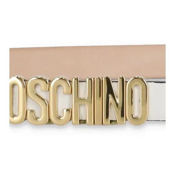 MOSCHINO Letter Label Leather Belts Women's White-2