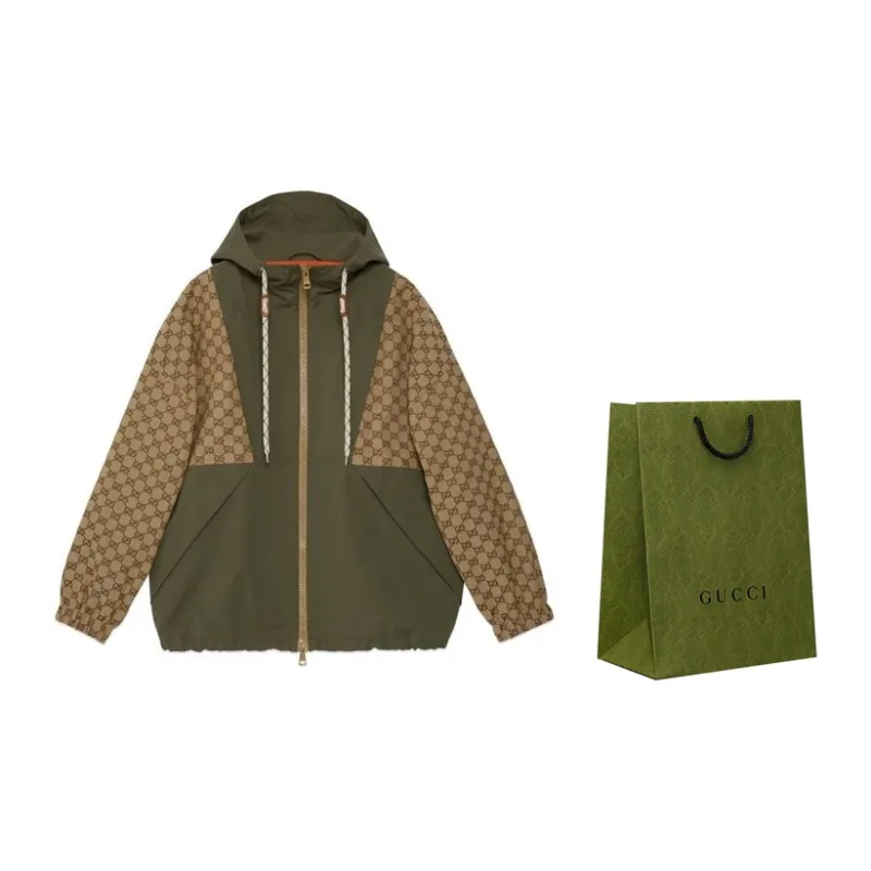 GUCCI Gg Canvas Hooded Jacket-1