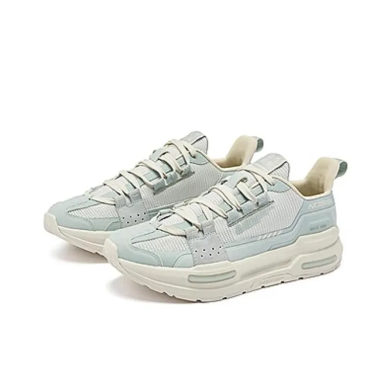 QIAODAN Vertical And Horizontal ACE Cushioning Wear Resistant Low Top Casual Shoes Men's White Cyan-3