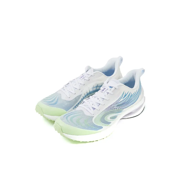 XTEP Fei Ling Cushioned Slip Resistant Abrasion Resistant Breathable Low Top Casual Running Shoes Women's White Blue-1