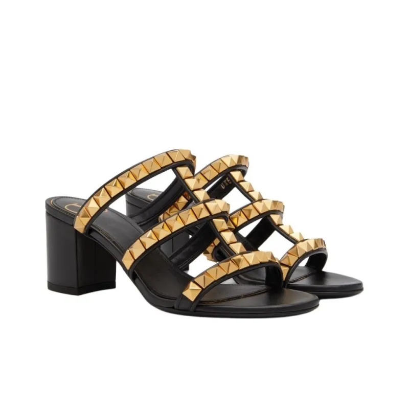 Valentino Rockstud Slip Resistant Slide Slippers Women's Black-2