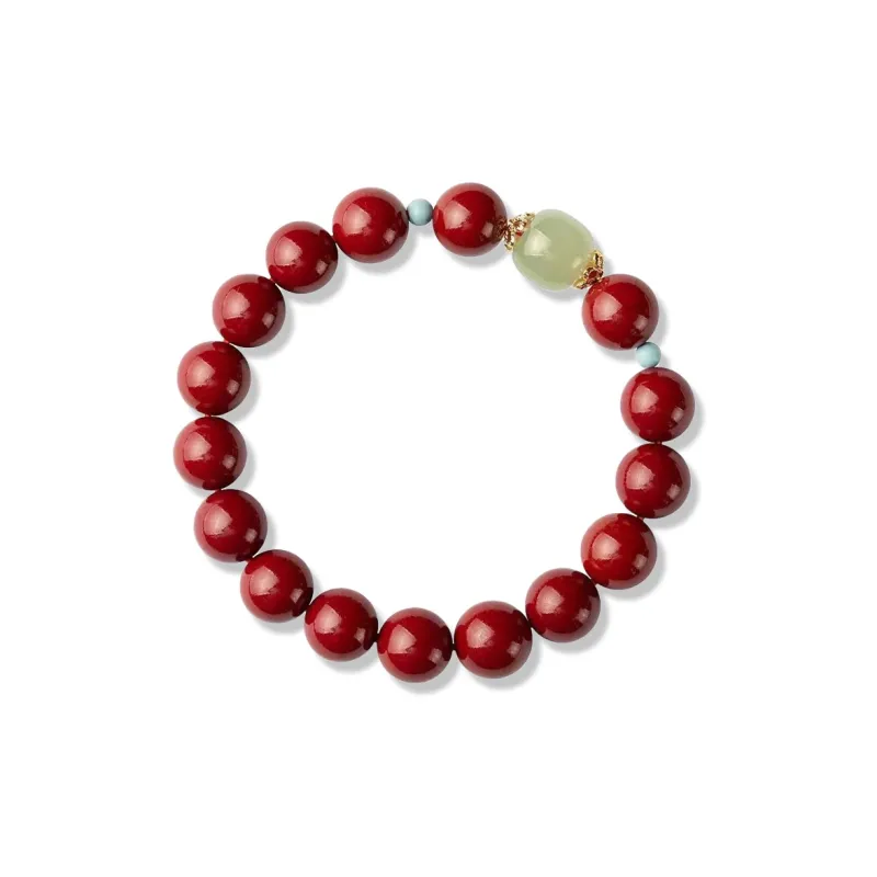 Moon Jewelry Reconstructed Cinnabar Jade Bracelets Unisex-0