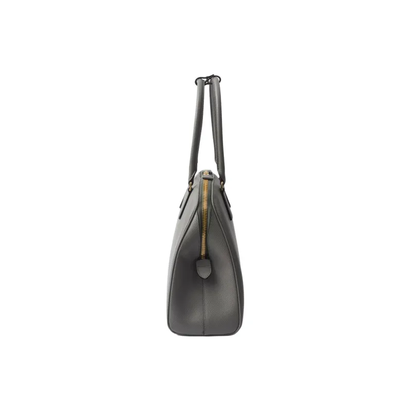 PRADA Saffiano Leather Handbag Large Size Women's Marble Gray-2