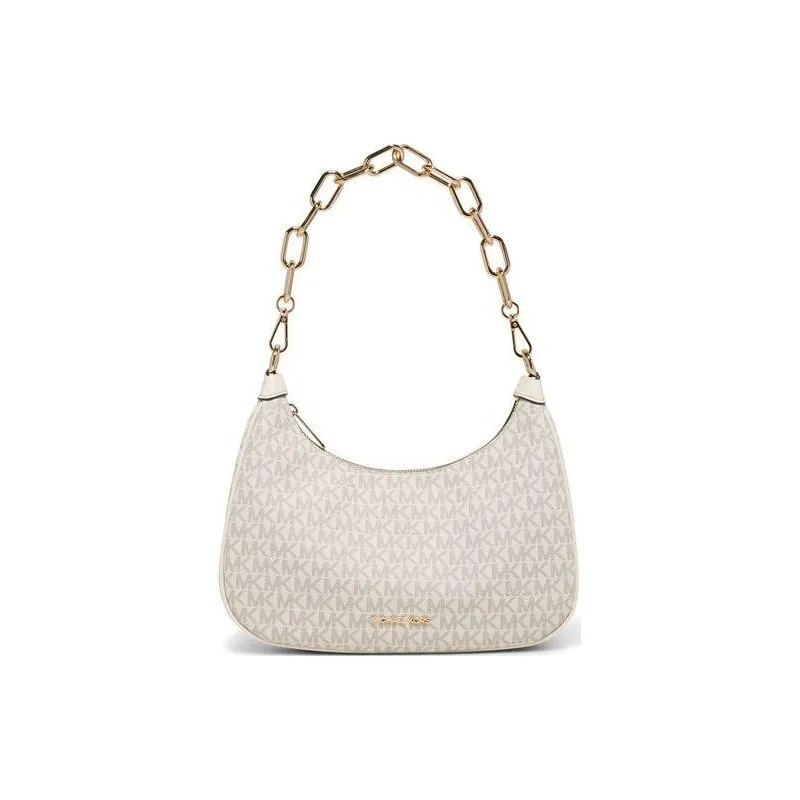 MICHAEL KORS Canvas Coated Handbag, Shoulder Bag Women's White & Brown-4
