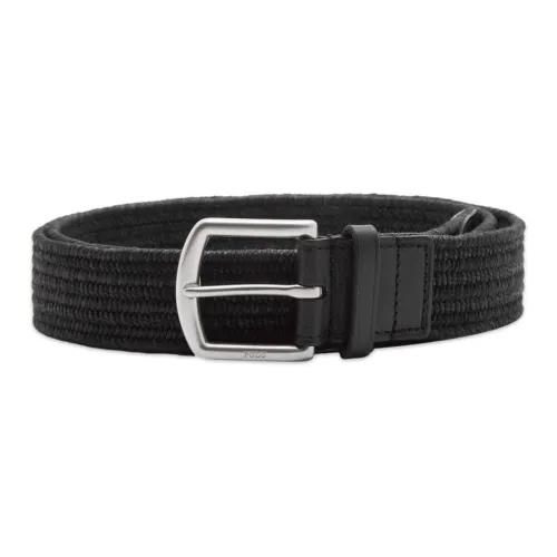 Polo Ralph Lauren Logo Emblem Pin Buckle Leather Belts Men's Black