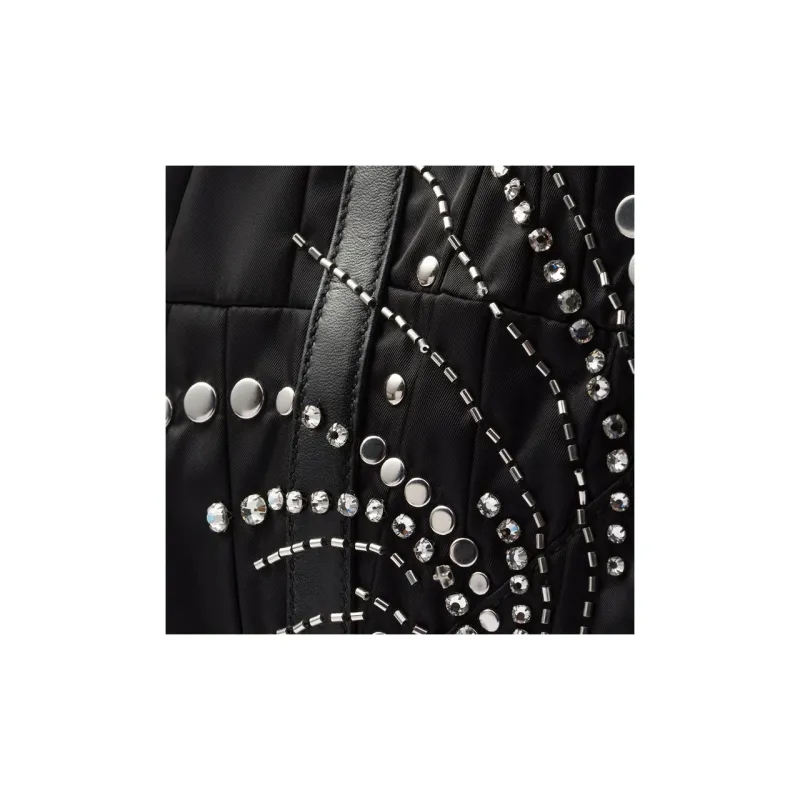 PRADA Recycled Nylon Tote Bag Shopping Bag Handbag Large Size Women's Black-5