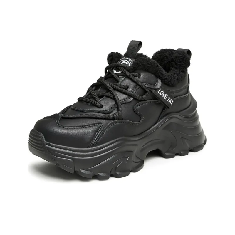 TATA Chunky Sneakers Women's Low Top Solid Color-1