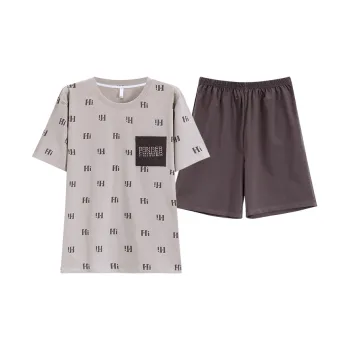The Story Of The Flower Season Pajama Set Men's Light Gray